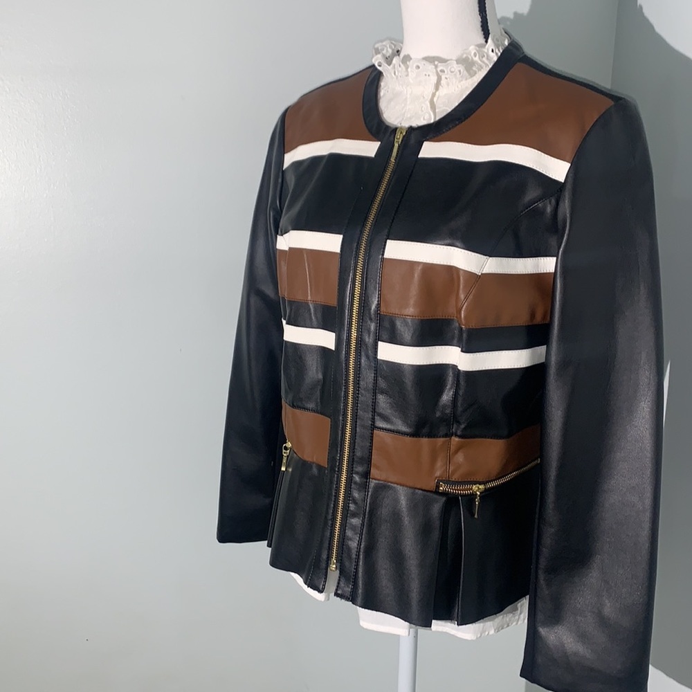 INC International Concept black faux leather jackets size L